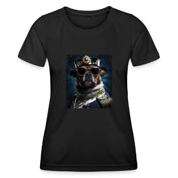 Pug Dog Lunettes de soleil King - T-shirt sport Femme - noir - Devant - AI Model Female 172 light (172cm)
