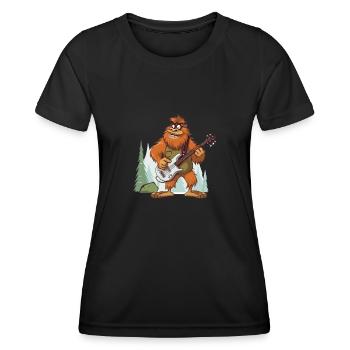 Cartoon Bigfoot Guitare électrique - T-shirt sport Femme - noir - Devant - AI Model Female 172 light (172cm)