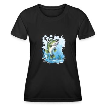 pêche à la perche pêche au poisson - T-shirt sport Femme - noir - Devant - AI Model Female 172 light (172cm)