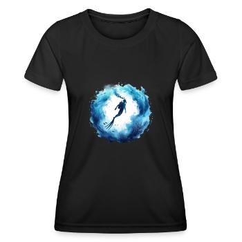 Unterwasserwelt Ozean Taucher - Frauen Funktions-T-Shirt - Schwarz - Vorne - AI Model Female 172 light (172cm)