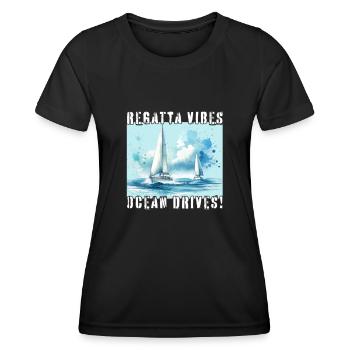 Voilier en course - T-shirt sport Femme - noir - Devant - AI Model Female 172 light (172cm)