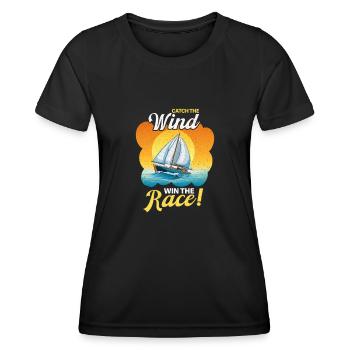 Wettrennen mit dem Segelschiff - Frauen Funktions-T-Shirt - Schwarz - Vorne - AI Model Female 172 light (172cm)