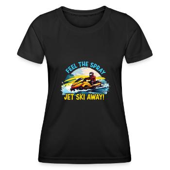 Jet bike sur les vagues - T-shirt sport Femme - noir - Devant - AI Model Female 172 light (172cm)