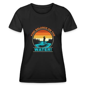 Stand up Paddleboard auf dem Wasser - Frauen Funktions-T-Shirt - Schwarz - Vorne - AI Model Female 172 light (172cm)