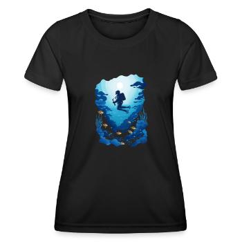 Unterwasser Riff tauchen - Frauen Funktions-T-Shirt - Schwarz - Vorne - AI Model Female 172 light (172cm)