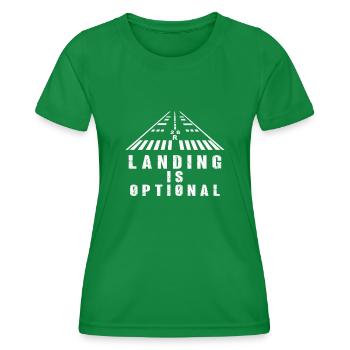 Optional Landing pilot quote - Women's Functional T-Shirt - kelly green - Front - AI Model Female 172 dark (172cm)
