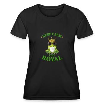 Royaler Frosch mit Krone und Sonnenbrille - Keep - Frauen Funktions-T-Shirt - Schwarz - Vorne - AI Model Female 172 light (172cm)