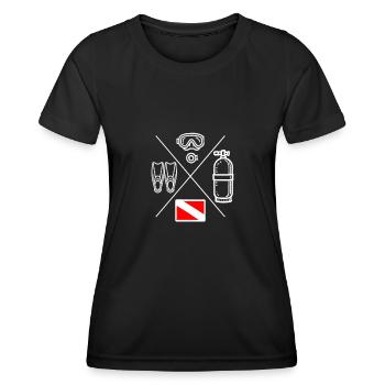 Diver Icon Plongée - T-shirt sport Femme - noir - Devant - AI Model Female 172 light (172cm)