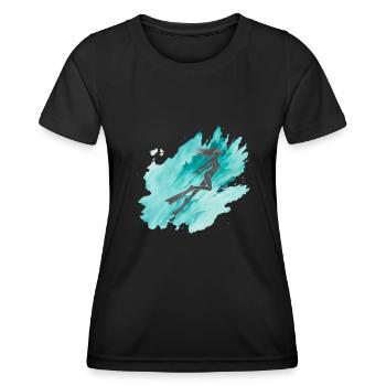 Freediving Underwater Sea - Women's Functional T-Shirt - black - Front - AI Model Female 172 light (172cm)