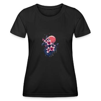 Sakura Flower Art – Japanese Elegance - Women's Functional T-Shirt - black - Front - AI Model Female 172 light (172cm)