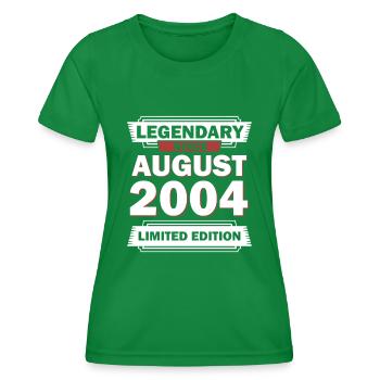 18ème anniversaire Août millésime 2004 idée cadeau - T-shirt sport Femme - vert - Devant - AI Model Female 172 dark (172cm)