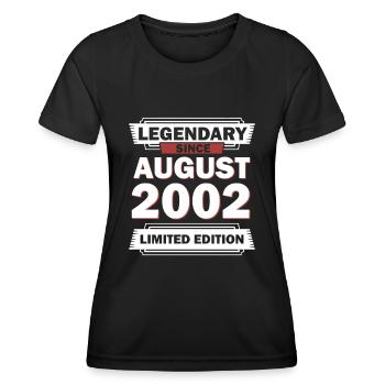 20ème Anniversaire Août Vintage 2002 Idée Cadeau - T-shirt sport Femme - noir - Devant - AI Model Female 172 light (172cm)