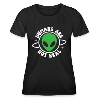Menschen sind nicht real - Frauen Funktions-T-Shirt - Schwarz - Vorne - AI Model Female 172 light (172cm)