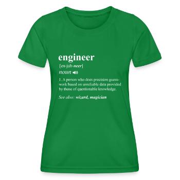Ingenieur Definition Funny Engineering Mechanical C - Frauen Funktions-T-Shirt - Kelly Green - Vorne - AI Model Female 172 dark (172cm)