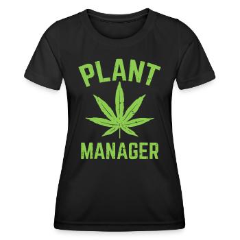 Directeur d’usine Weed Leaf Cannabis Marijuana Funny 4 - T-shirt sport Femme - noir - Devant - AI Model Female 172 light (172cm)