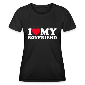 J’aime ma chemise de petit ami Je coeur mon petit ami Shi - T-shirt sport Femme - noir - Devant - AI Model Female 172 light (172cm)