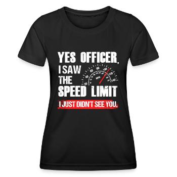 Funny Yes Officer Speeding Supercar Race Enthusias - Women's Functional T-Shirt - black - Front - AI Model Female 172 light (172cm)