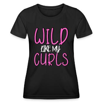 Wild wie meine Locken süß lustig - Frauen Funktions-T-Shirt - Schwarz - Vorne - AI Model Female 172 light (172cm)