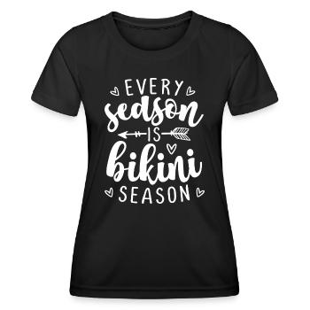 Jede Jahreszeit ist Bikinisaison Outfit Bikini Tag So - Frauen Funktions-T-Shirt - Schwarz - Vorne - AI Model Female 172 light (172cm)