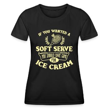 Badminton Shirt Joke Soft Serve Citation Badminton Pl - T-shirt sport Femme - noir - Devant - AI Model Female 172 light (172cm)