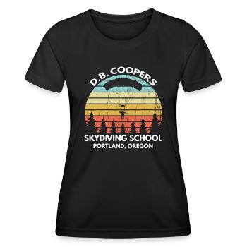 D. B. Coopers Skydiving School Portland, Oregon Fu - Women's Functional T-Shirt - black - Front - AI Model Female 172 light (172cm)