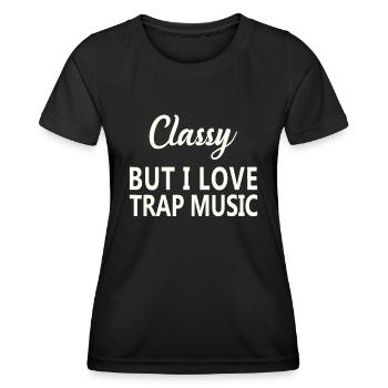 Musik Funny Rap Hip Hop Techno R&Bpuzzlei love pol - Frauen Funktions-T-Shirt - Schwarz - Vorne - AI Model Female 172 light (172cm)
