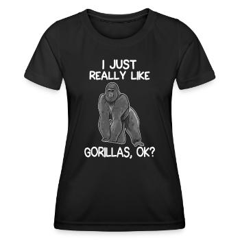 J’aime vraiment Gorillas Funny Gorilla Lover - T-shirt sport Femme - noir - Devant - AI Model Female 172 light (172cm)