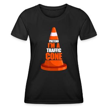 Tu so, als wäre ich ein Verkehrskegel Kostümpretend im a tra - Frauen Funktions-T-Shirt - Schwarz - Vorne - AI Model Female 172 light (172cm)