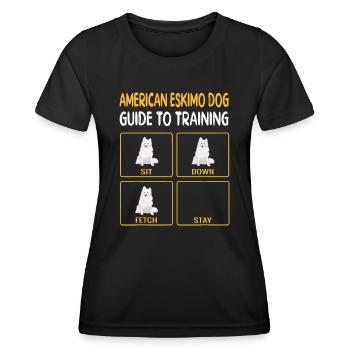 Drôle de guide de chien esquimau américain pour dresser un chien obstétrique - T-shirt sport Femme - noir - Devant - AI Model Female 172 light (172cm)
