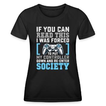 Poser la manette vers le bas Réintégrer la société Joueur drôle - T-shirt sport Femme - noir - Devant - AI Model Female 172 light (172cm)