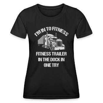 Ich bin in Fitness-Fitness-Anhänger auf der Anklagebank - Frauen Funktions-T-Shirt - Schwarz - Vorne - AI Model Female 172 light (172cm)