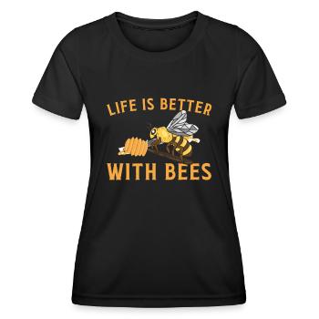 Cool Bee Design For Men Women Honey Bumble Bee Bee - Women's Functional T-Shirt - black - Front - AI Model Female 172 light (172cm)