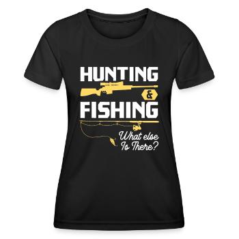 Chasse et pêche What Else is There - Funny Fishe - T-shirt sport Femme - noir - Devant - AI Model Female 172 light (172cm)