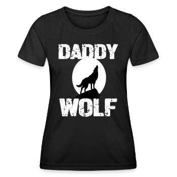 Daddy Wolf Shirt Matching Family Tribe Wolves Moon - Women's Functional T-Shirt - black - Front - AI Model Female 172 light (172cm)