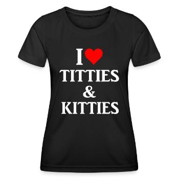 J’aime les seins et les chatons Cadeauamericaremingtonamm - T-shirt sport Femme - noir - Devant - AI Model Female 172 light (172cm)