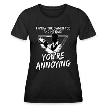 Mixologe Ich kenne den Besitzer auch für Mendrink Mixin - Frauen Funktions-T-Shirt - Schwarz - Vorne - AI Model Female 172 light (172cm)