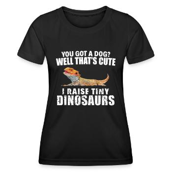 J’élève de minuscules dinosaures Drôle de dragon barbu Pet Li - T-shirt sport Femme - noir - Devant - AI Model Female 172 light (172cm)