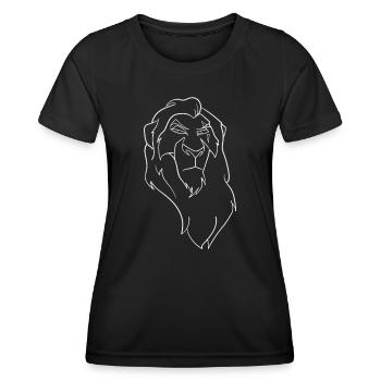 König der Löwen Narbe Linie Kunst Grafikimbastärketigerw - Frauen Funktions-T-Shirt - Schwarz - Vorne - AI Model Female 172 light (172cm)