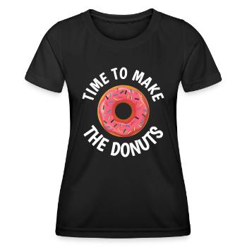 Zeit, die Donuts zu machen - Frauen Funktions-T-Shirt - Schwarz - Vorne - AI Model Female 172 light (172cm)
