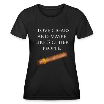 Ich liebe Zigarren & vielleicht 3 andere Leutealedrinkginteq - Frauen Funktions-T-Shirt - Schwarz - Vorne - AI Model Female 172 light (172cm)