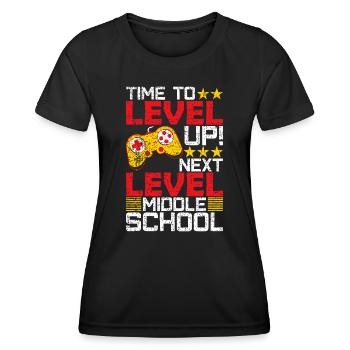 Zeit, um den Abschluss von Mittelschul-Videospielern zu verbessern - Frauen Funktions-T-Shirt - Schwarz - Vorne - AI Model Female 172 light (172cm)
