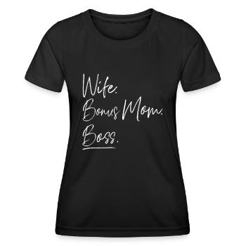 Femme Bonus Maman Boss - T-shirt sport Femme - noir - Devant - AI Model Female 172 light (172cm)