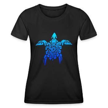 Tortue de mer tribale hawaïenne Style de tatouage polynésien - T-shirt sport Femme - noir - Devant - AI Model Female 172 light (172cm)