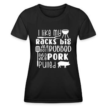 J’aime mes casiers gros mes fesses frottées et le porc tiré, - T-shirt sport Femme - noir - Devant - AI Model Female 172 light (172cm)