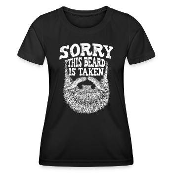 Mens Sorry This Beard Is Taken - Beard Lover & Fac - T-shirt sport Femme - noir - Devant - AI Model Female 172 light (172cm)