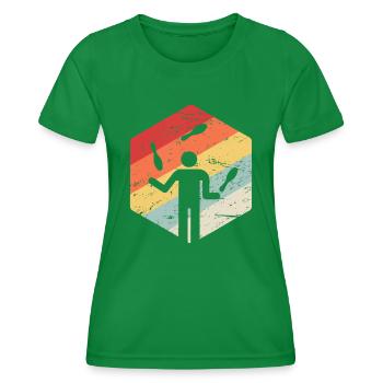 Cadeau de jonglage pour les bouffons / Rétro Vintage Juggling - T-shirt sport Femme - vert - Devant - AI Model Female 172 dark (172cm)