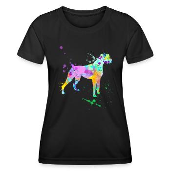 Boxer Dog Race Paint Splatter Art Pet Lovers Owne - T-shirt sport Femme - noir - Devant - AI Model Female 172 light (172cm)