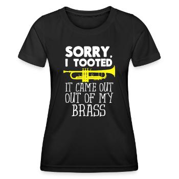 Tut mir leid, dass ich es kam aus meinem Messing lustige  - Frauen Funktions-T-Shirt - Schwarz - Vorne - AI Model Female 172 light (172cm)