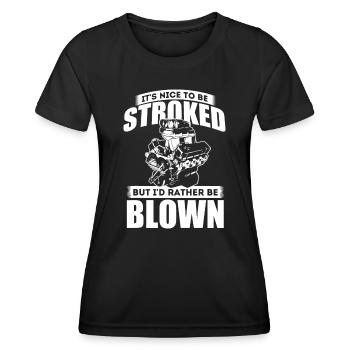 It's Nice To Be Streichelt - Lustige Rennwagen-Begeisterung - Frauen Funktions-T-Shirt - Schwarz - Vorne - AI Model Female 172 light (172cm)