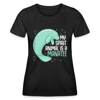 Mein Krafttier ist eine Seekuh Seekuh Oceanic Crea - Frauen Funktions-T-Shirt - Schwarz - Vorne - AI Model Female 172 light (172cm)